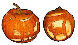 [2 Jack 'o Lanterns carved from pumpkins: 9k]